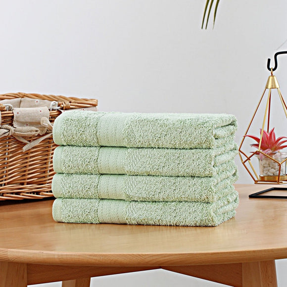 Linenland Bath Towel 4 Piece Cotton Hand Towels Set - Sage Green - RnR Galore