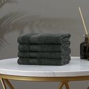 Linenland Bath Towel Set - 4 Piece Cotton Washcloths - Charcoal - RnR Galore