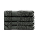 Linenland Bath Towel Set - 4 Piece Cotton Washcloths - Charcoal - RnR Galore