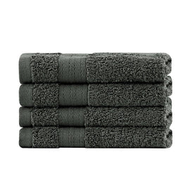 Linenland Bath Towel Set - 4 Piece Cotton Washcloths - Charcoal - RnR Galore