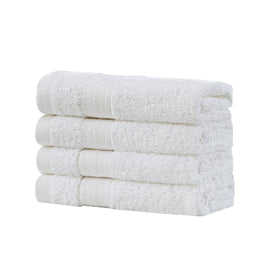 Linenland Bath Towel Set - 4 Piece Cotton Washcloths - White - RnR Galore