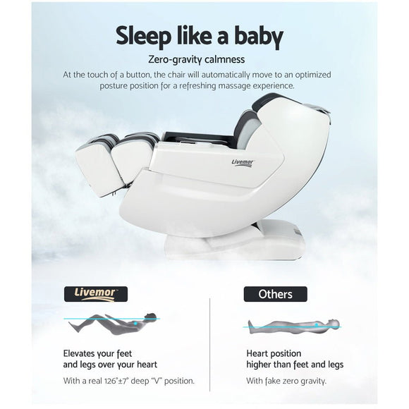 Livemor Massage Chair Electric Zero Gravity Bed Recliner Kneading Massager - RnR Galore