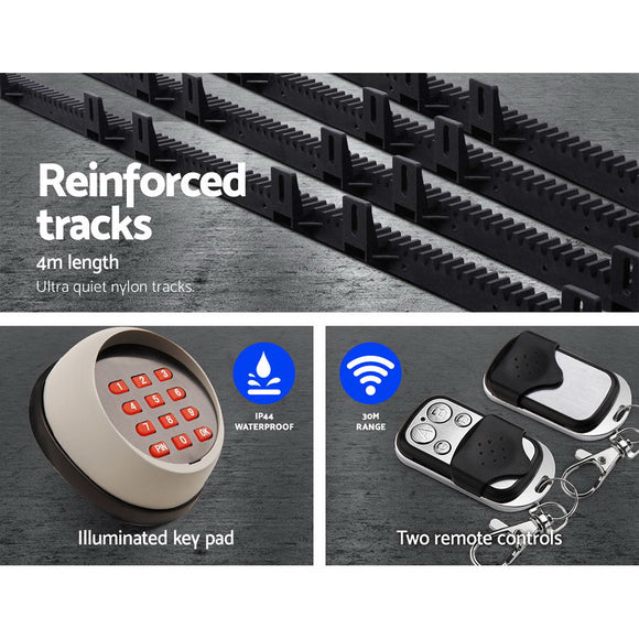Lockmaster Automatic Sliding Gate Opener Kit Keypad 4M 1800KG - RnR Galore