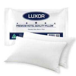Luxor Australian Made Hotel Quality Pillow Standard Size Twin Pack - RnR Galore