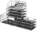 Makeup Cosmetic Organizer Storage with 12 Drawers Display Boxes (Clear) - RnR Galore
