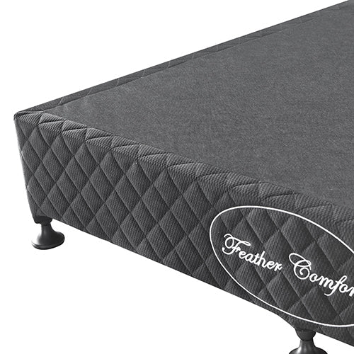 Mattress Base Ensemble Double Size Solid Wooden Slat in Black with Removable Cover - RnR Galore