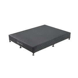 Mattress Base Ensemble Queen Size Solid Wooden Slat in Black with Removable Cover - RnR Galore