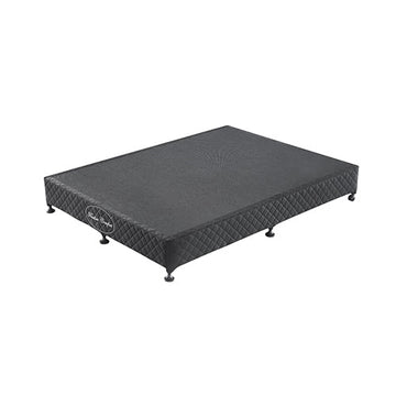 Mattress Base Ensemble Queen Size Solid Wooden Slat in Black with Removable Cover - RnR Galore