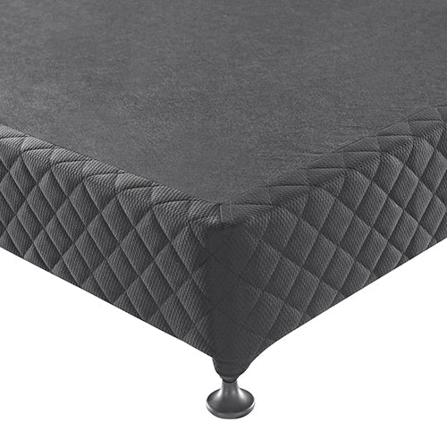 Mattress Base Ensemble Queen Size Solid Wooden Slat in Black with Removable Cover - RnR Galore