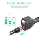 mbeat Gorilla Power Dual Port QC 3.0 Car Charger With Cigar Lighter Socket - RnR Galore