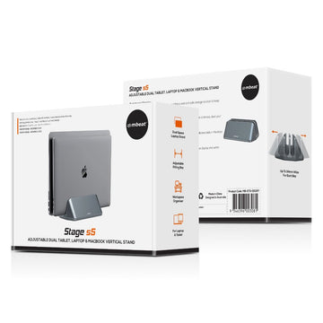 mbeat Stage S5 Adjustable Dual Bay Tablet, Laptop and MacBook Vertical Stand - RnR Galore