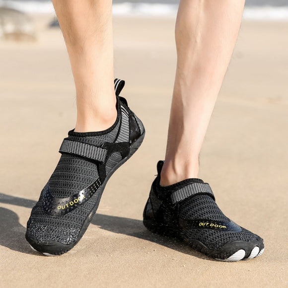 Men Women Water Shoes Barefoot Quick Dry Aqua Sports Shoes - Black Size EU46 = US11 - RnR Galore