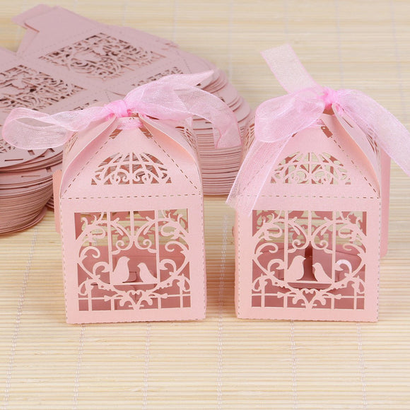 Pink Dove Bird Heart Baby Birth naming Ceremony Bomboniere Favor Lolly Gift Card Box - 10 Pack - RnR Galore