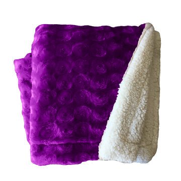 plush fleece sherpa backed reversible throw ultra violet - RnR Galore