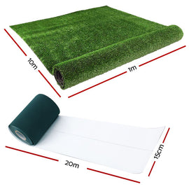 Prime Turf 1x20m Artificial Grass Synthetic Fake 20SQM Turf Lawn 17mm Tape - RnR Galore