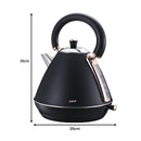 Pronti 1.7L Rose Trim Collection Kettle - Black - RnR Galore
