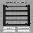 Pronti Heated Towel Rack Electric Bathroom Towel Rails Warmer Ev - 90 - black - RnR Galore