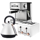 Pronti Toaster, Kettle & Coffee Machine Breakfast Set - White - RnR Galore