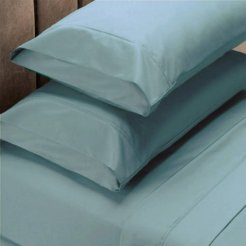 Renee Taylor 1500 Thread Count Pure Soft Cotton Blend Flat & Fitted Sheet Set Mist King - RnR Galore