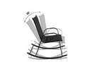 Rocking Chair High Back Rocker Chairs Steel Metal Textilene Fabric - Black - RnR Galore