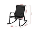Rocking Chair High Back Rocker Chairs Steel Metal Textilene Fabric - Black - RnR Galore