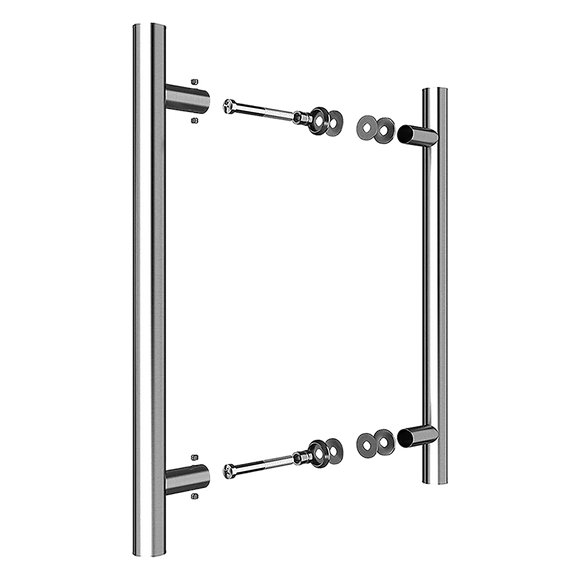 Round 300mm Stainless Steel Push Pull Door Handle for Wood Glass - RnR Galore