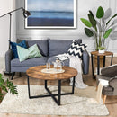 Round Coffee Table Rustic Brown and Black - RnR Galore