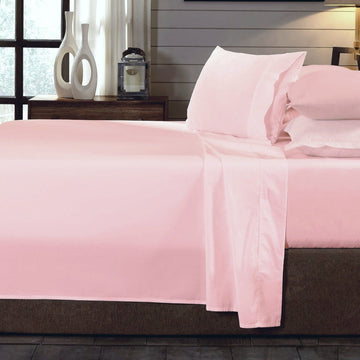 Royal Comfort 250TC Organic 100% Cotton Sheet Set 4 Piece Luxury Hotel Style - Double - Blush - RnR Galore