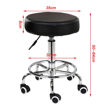 Salon Chair Bar Swivel Stool Office Roller Wheels Portable Height Adjust Leather BS8401 - RnR Galore