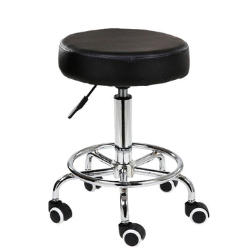 Salon Chair Bar Swivel Stool Office Roller Wheels Portable Height Adjust Leather BS8401 - RnR Galore