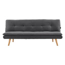 Sarantino 3 Seater Linen Sofa Bed Couch Lounge Futon - Dark Grey - RnR Galore