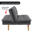 Sarantino 3 Seater Linen Sofa Bed Couch Lounge Futon - Dark Grey - RnR Galore