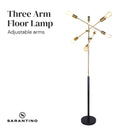 Sarantino 6 - Light Metal Sputnik Floor Lamp - RnR Galore