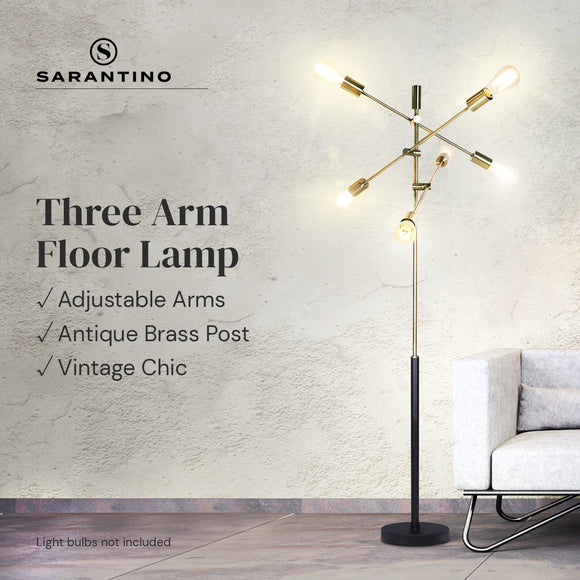 Sarantino 6 - Light Metal Sputnik Floor Lamp - RnR Galore