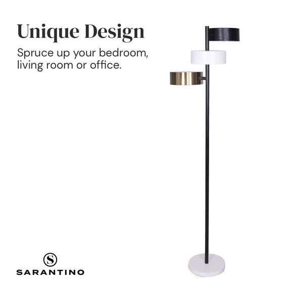 Sarantino Metal Floor Lamp with 3 Swirl Shades - RnR Galore
