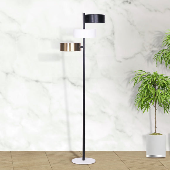 Sarantino Metal Floor Lamp with 3 Swirl Shades - RnR Galore
