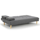 Sarantino Rochester Linen Fabric Sofa Bed Lounge Couch Futon Furniture Suite - Dark Grey - RnR Galore
