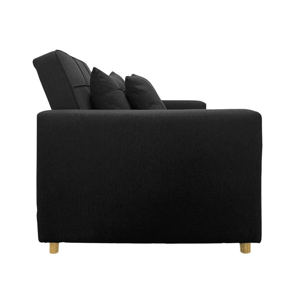 Sarantino Suri 3 - in - 1 Convertible Lounge Chair Bed - Black - RnR Galore