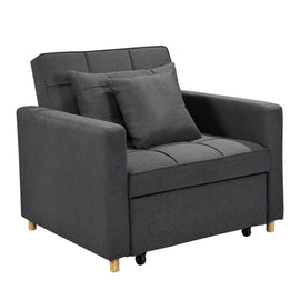 Sarantino Suri 3 - in - 1 Convertible Lounge Chair Bed - Dark Grey - RnR Galore