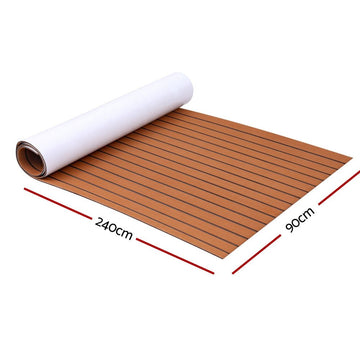 Seamanship EVA Foam Boat Flooring Mat Decking Sheet 240x90x0.6cm Dark Brown - RnR Galore