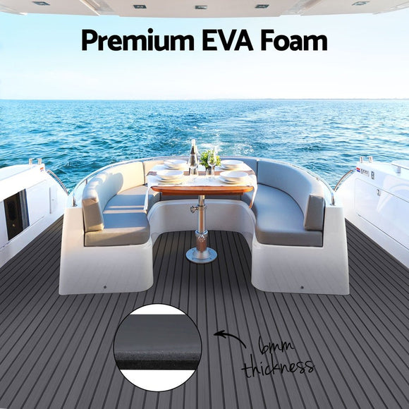 Seamanship EVA Foam Boat Flooring Mat Decking Sheet 240x90x0.6cm Dark Grey Decor - RnR Galore