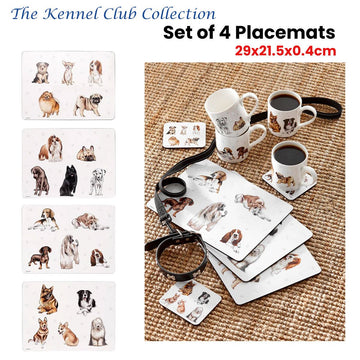 Set of 4 Kennel Club Table Placemats 29x21x0.4 cm - RnR Galore