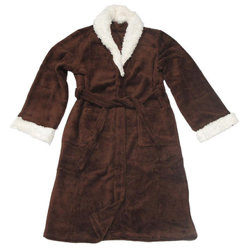 Sherpa Bath Robe Chocolate S/M - RnR Galore