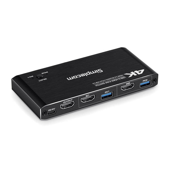 Simplecom KM420 2 - Port HDMI KVM Switch HDMI 2.0 4K@60Hz 4 - Port USB 3.0 Hub 5Gbps - RnR Galore
