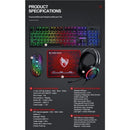 T - Wolf TF400 4 - pcs Rainbow Keyboard/Mouse/Headphone/Mouse Pad Kit Set - RnR Galore