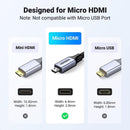UGREEN 15517 8K Micro - HDMI to HDMI Cable 2M - RnR Galore