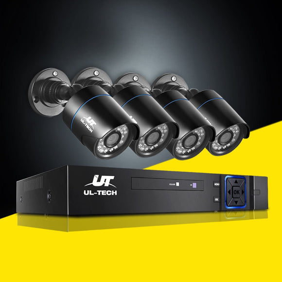 UL - tech CCTV Security System 4CH DVR 4 Cameras 1080p - RnR Galore
