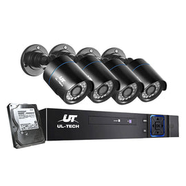 UL - tech CCTV Security System 4CH DVR 4 Cameras 4TB Hard Drive - RnR Galore