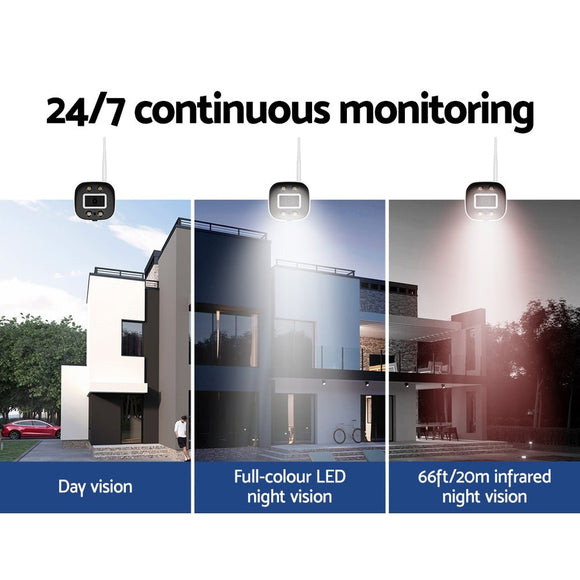 UL - tech Wireless CCTV Security System 8CH NVR 3MP 4 Square Cameras 2TB - RnR Galore