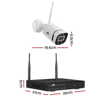 UL - tech Wireless CCTV Security System 8CH NVR 3MP 4 Square Cameras 2TB - RnR Galore